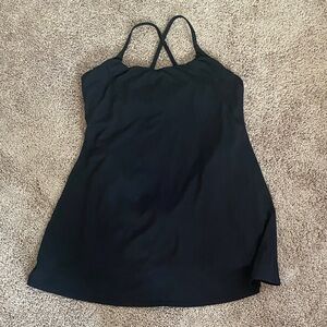 Athletic Black Strappy Dress with Builtin Shorts
